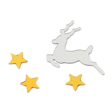 Kerst confetti strooimix zilveren rendier en gouden sterretjes