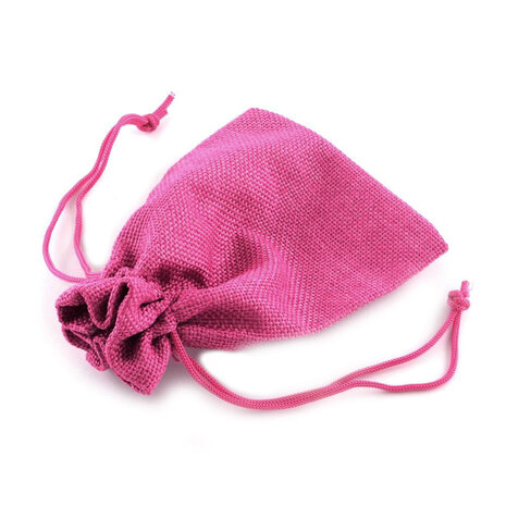 Jute zakje fuchsia