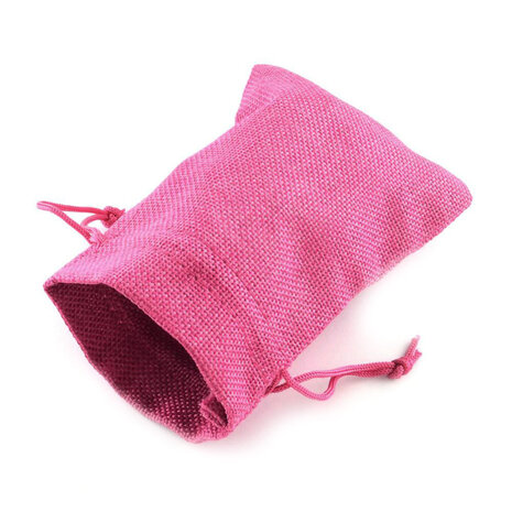 Jute zakje fuchsia