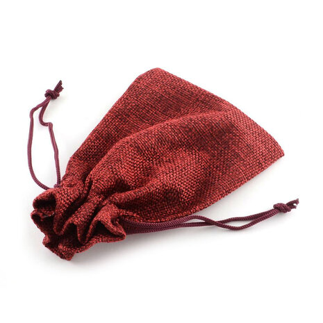 Jute zakje bordeaux rood