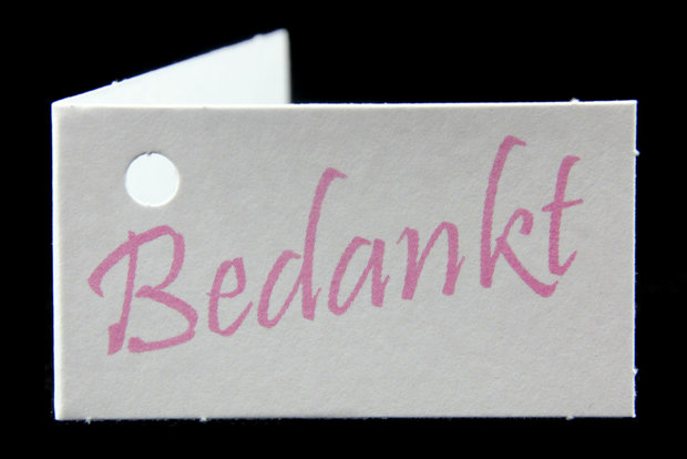 Kaartjes bedankjes bedankt roze