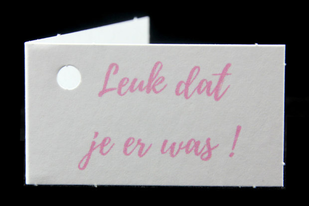 Kaartjes leuk dat je er was roze