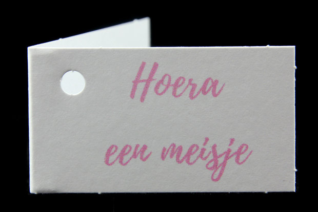 Naamkaartjes Hoera een meisje