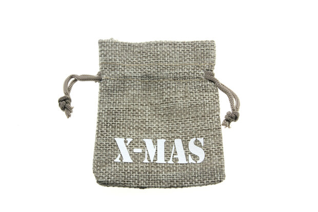 Jute zakjes grijs x-mas wit 1