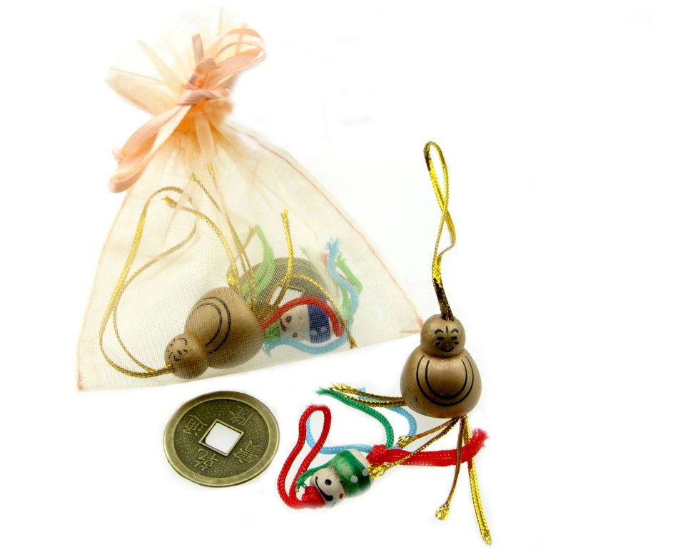 Gelukspoppetjes kopen ? organza zakjes