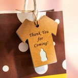 Kraft label thank you for coming shirt blauwe papfles, dubbel label en hennep touwtje 10 stuks Kraft label thank you for coming shirt blauwe papfles, dubbel label en hennep touwtje 10 stuks
