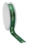 Satijn lint merry christmas groen met goud bedrukking 15 mm breed 5 meter Satijn lint merry christmas groen met goud bedrukking 15 mm breed 5 meter