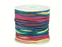 Waxkoord 1 mm kleurverloop NR 5 geel, groen, blauw , paars, fuchsia, oranje Waxkoord 1 mm kleurverloop NR 5 geel, groen, blauw , paars, fuchsia, oranje